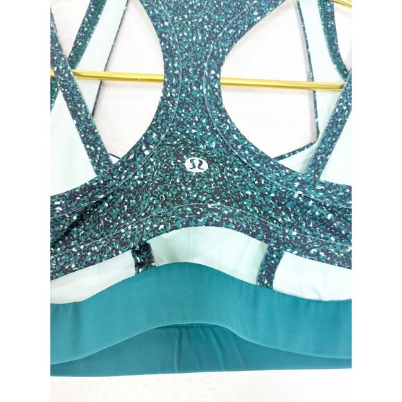 Lululemon Splendour Bra Size 6 Flashback Static Seamist Forage Teal Workout - Picture 8 of 10